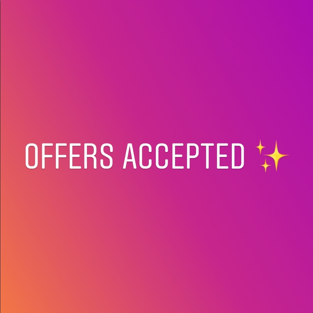Open to offers on any item listed in my closet.